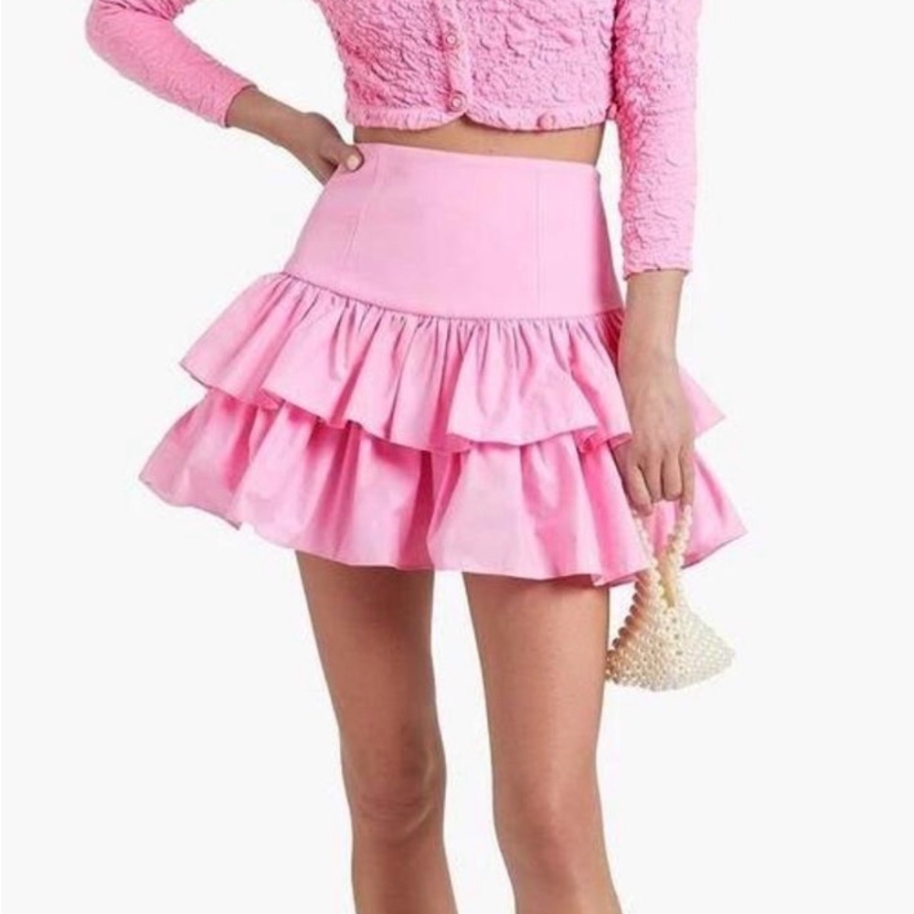 Pink Love Shack Fancy mini skirt